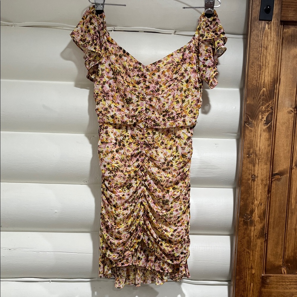 Astr Floral Ruffle Mini Dress